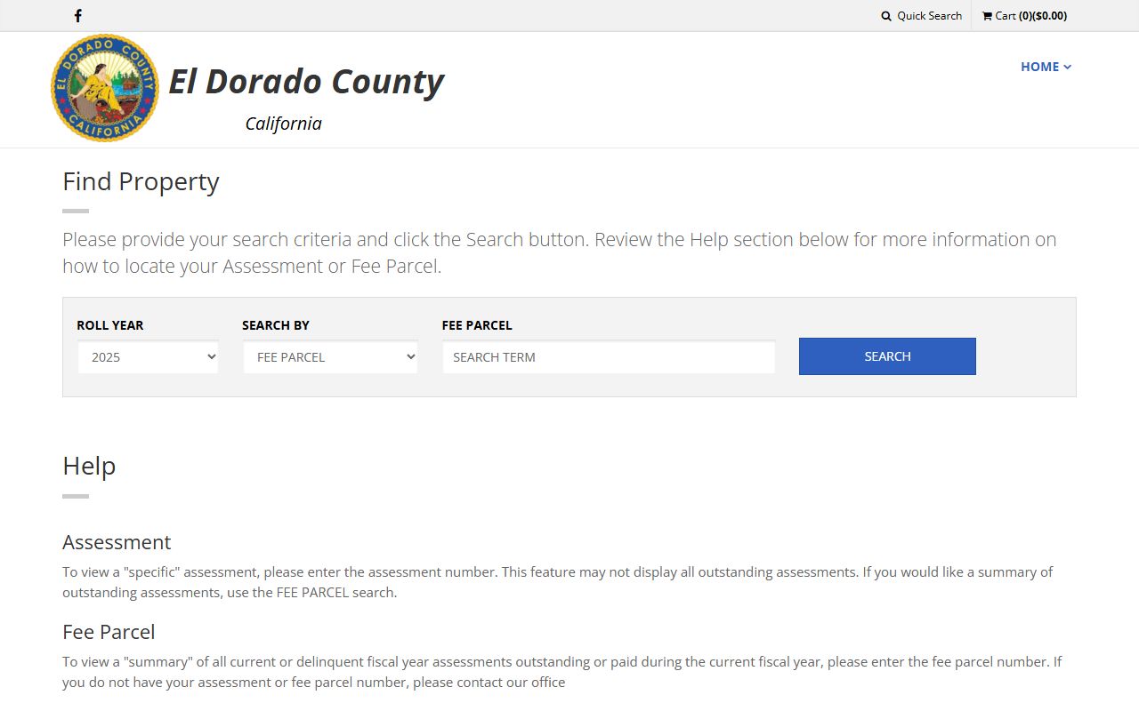 El Dorado County online tax payment portal