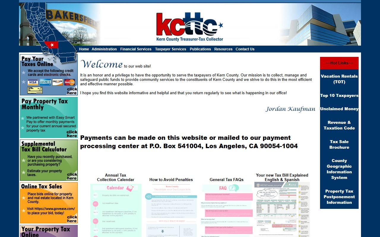 Kern County Tax Collector website portal