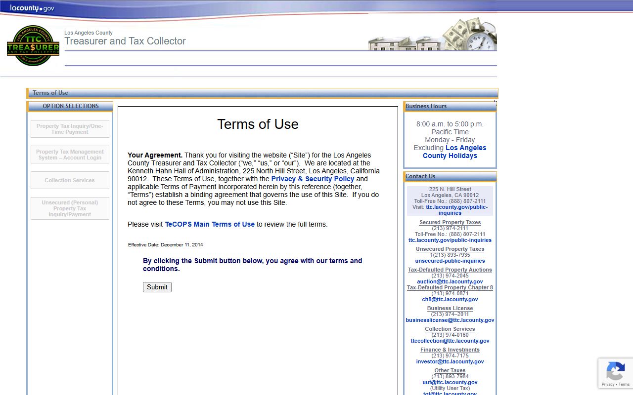 Los Angeles County online payment portal