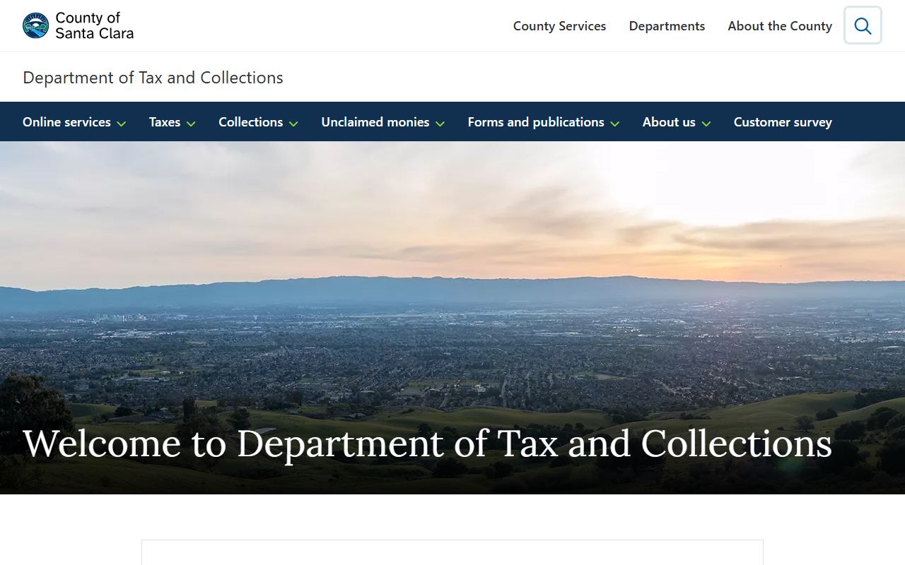 Santa Clara County Tax Collector website portal