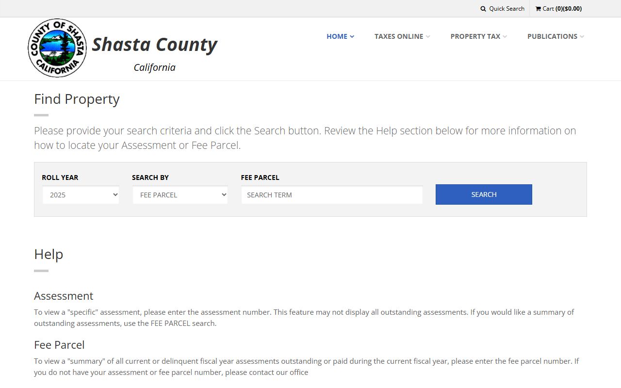 Shasta County property tax payment portal