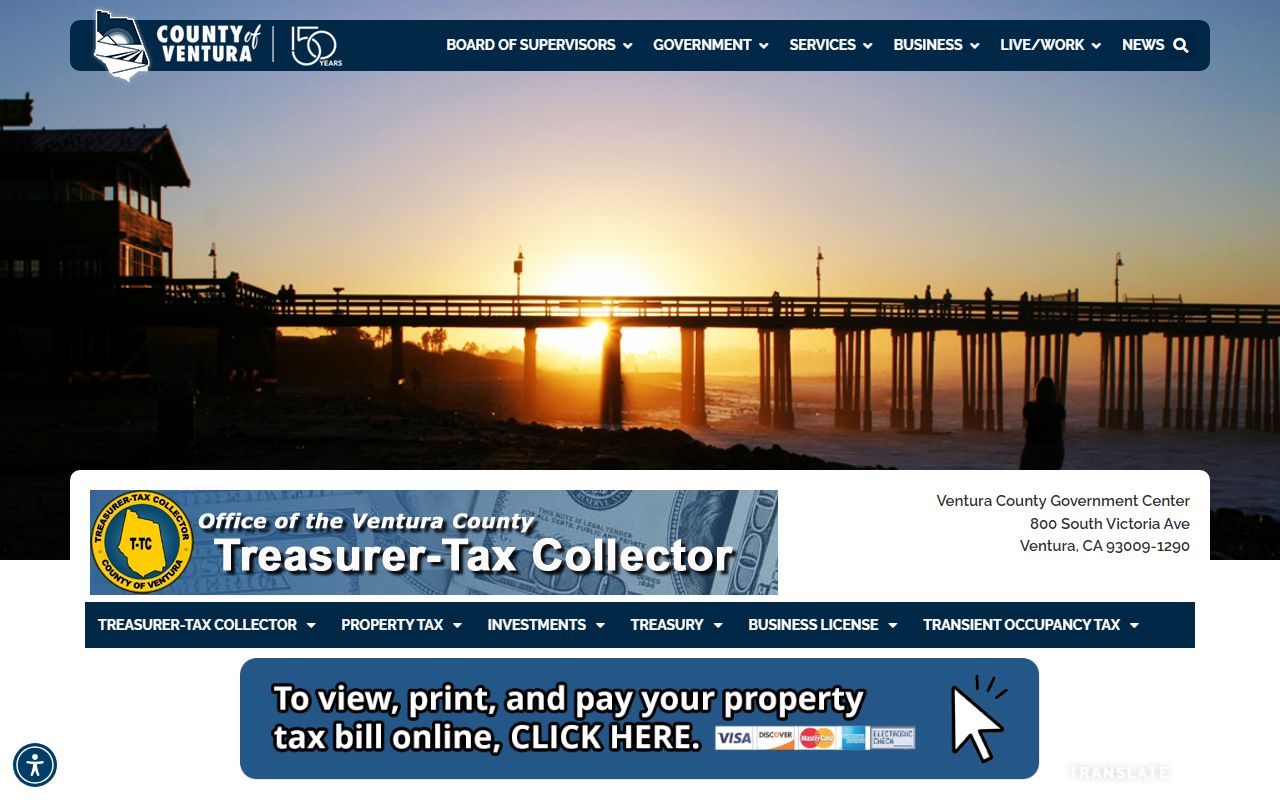 Ventura County Tax Collector website portal
